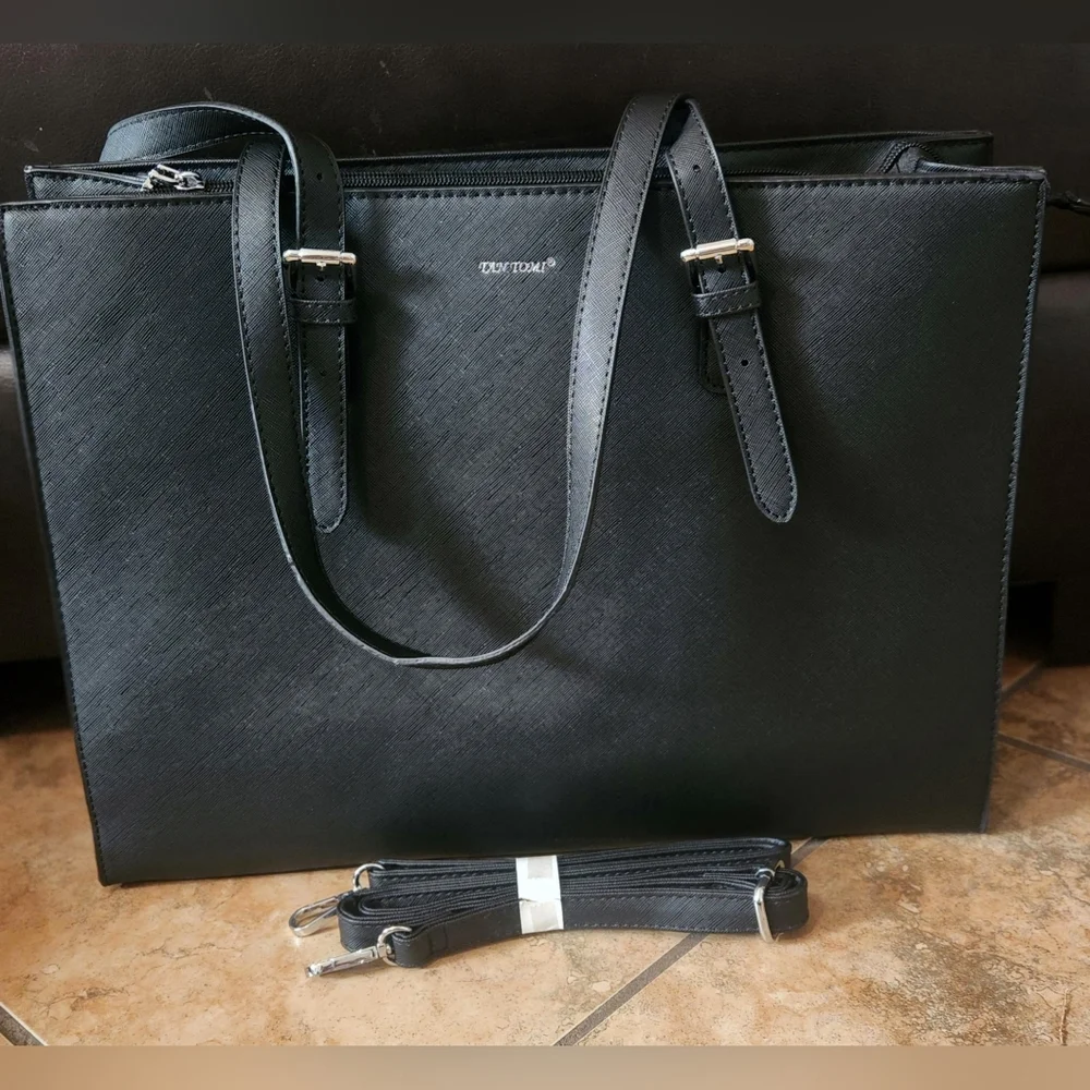 Tan Tomi Laptop Tote/ Shoulder Bag
